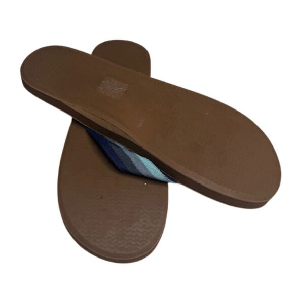 Vineyard Vines Men's Leather Flip Flops With Ombre Ribbon Size 13 - Picture 4 of 7